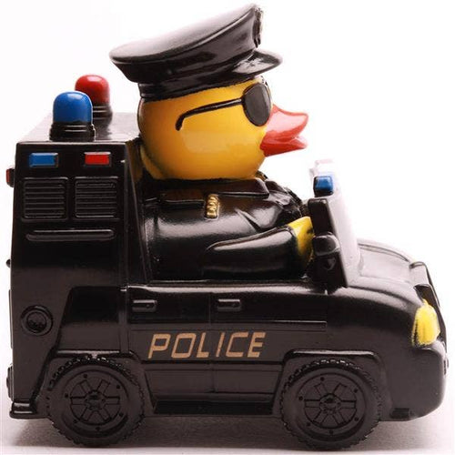 Patito de goma coche de policía vista lateral derecha