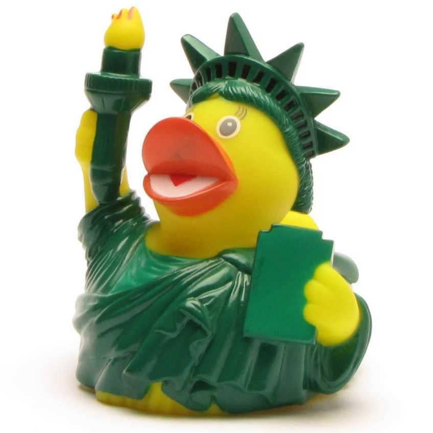 Patito de goma Estatua de la Libertad de Nueva York vista frontal