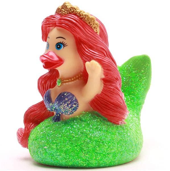 Patito de goma sirena vista lateral derecha