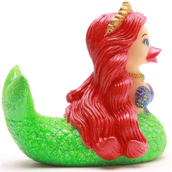 Patito de goma sirena vista lateral