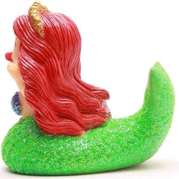 Patito de goma sirena vista trasera