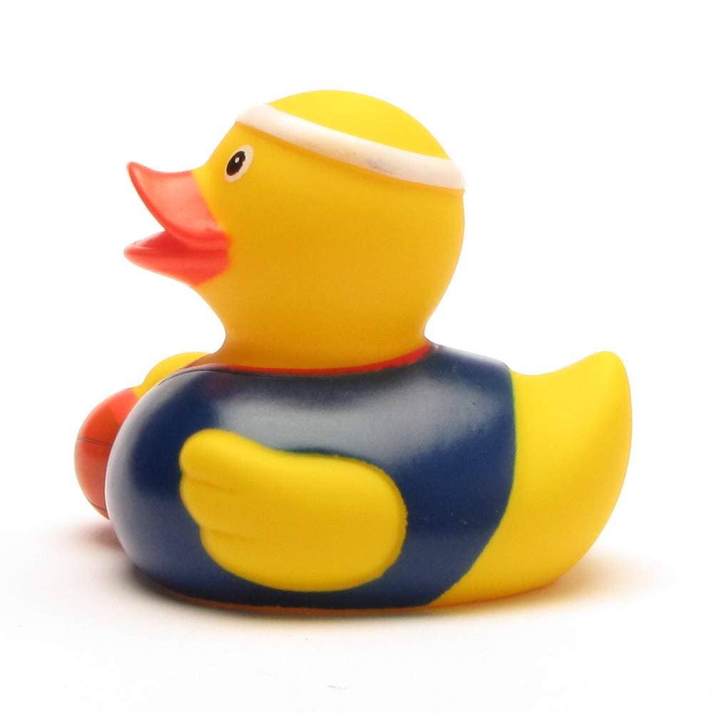 Patito de goma baloncesto vista lateral izquierda