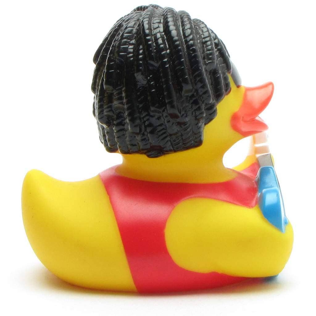Patito de goma rockero vista lateral derecha