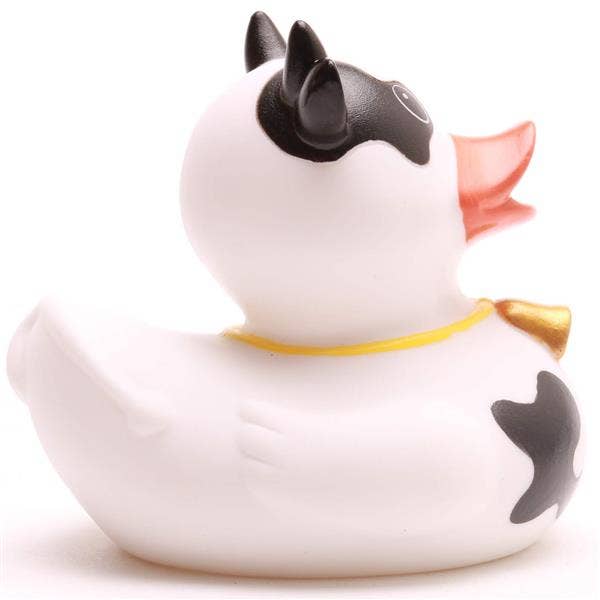 Patito de goma vaca con cuernos vista lateral derecha

Foto 5