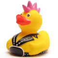 Patito de goma punk con cresta rosa