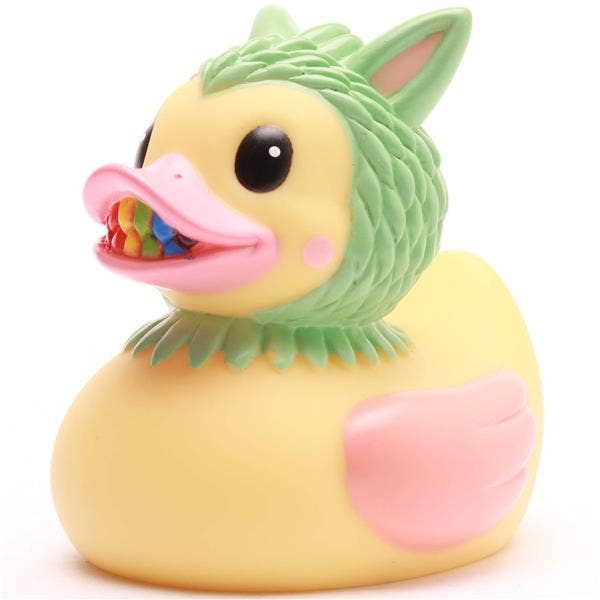 Pato de goma Quakiboo monstruo vista frontal lateral