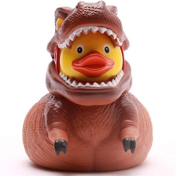 Pato de goma T-Rex XL marrón vista frontal