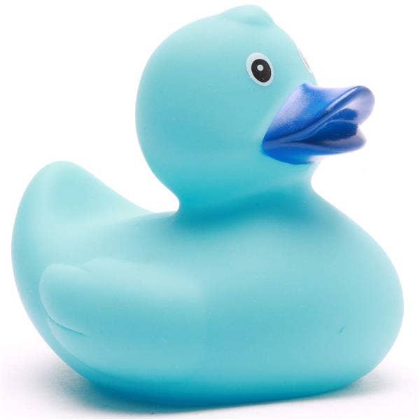 Pato de goma azul claro para baño