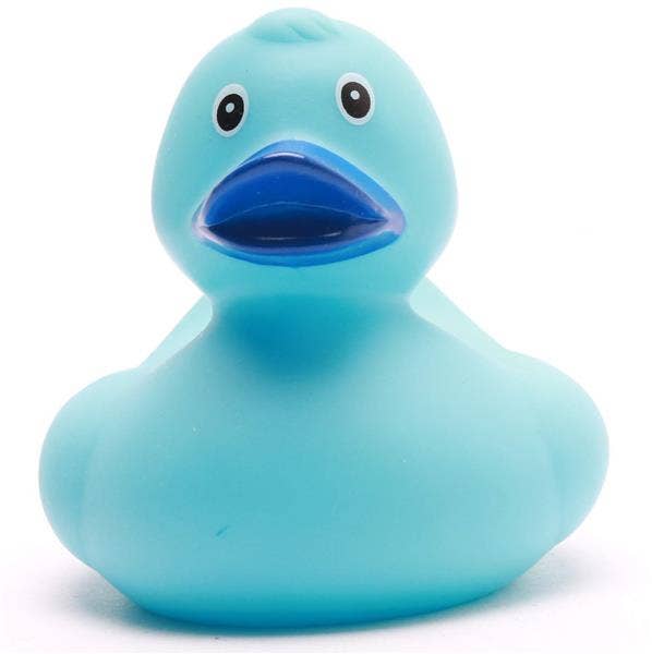 Pato de goma azul claro vista frontal