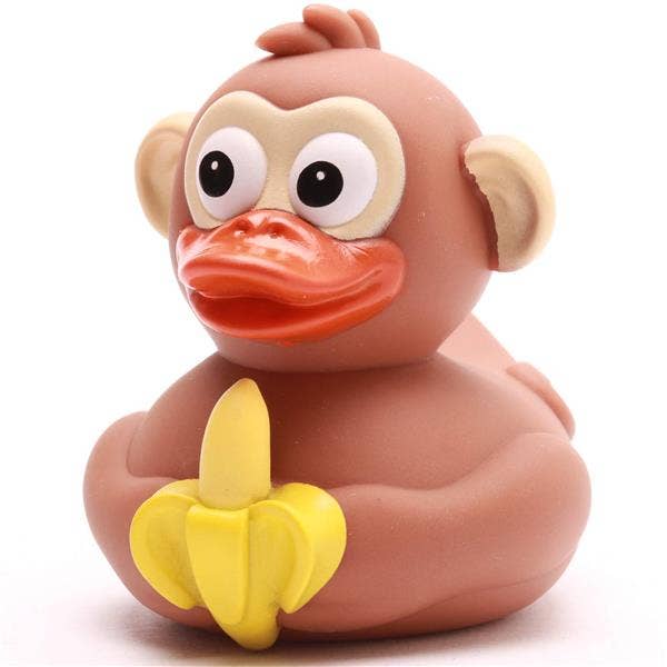 Perfil del pato mono coleccionable con plátano