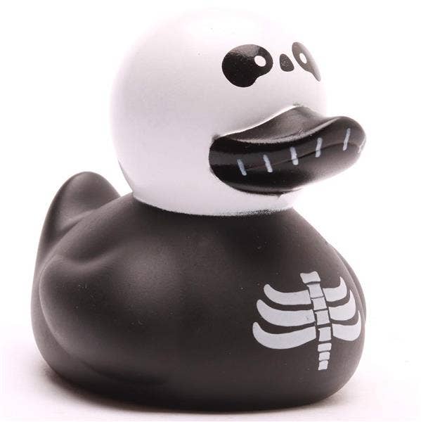 Pato de goma de terror negro y blanco